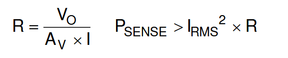 A TI provided equation for calculating the Shunt Resistance value.