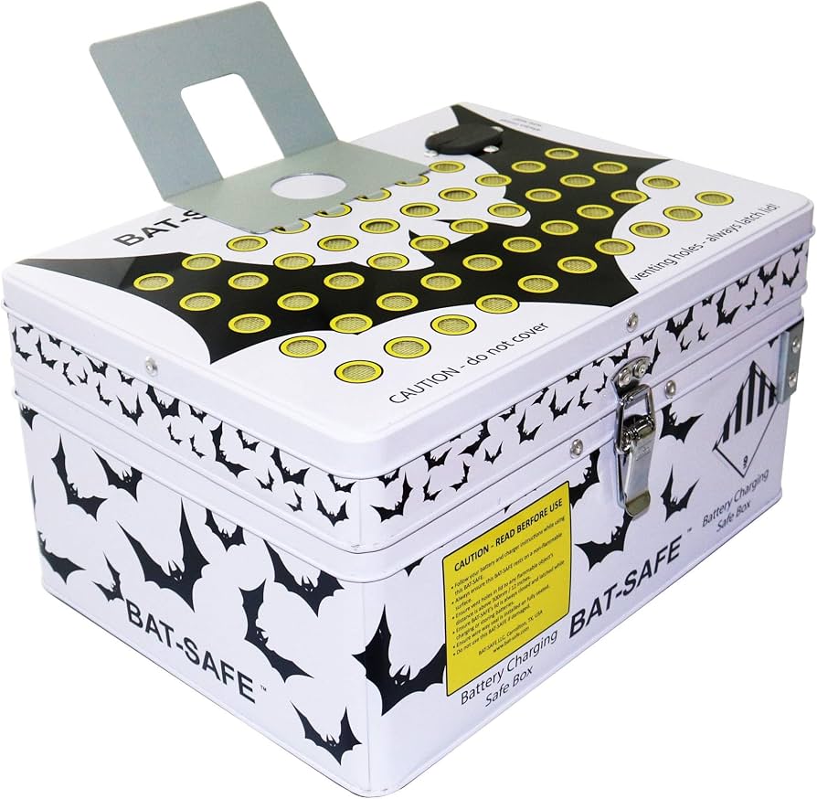 Photo from Amazon of the Bat Safe LiPo storage container.