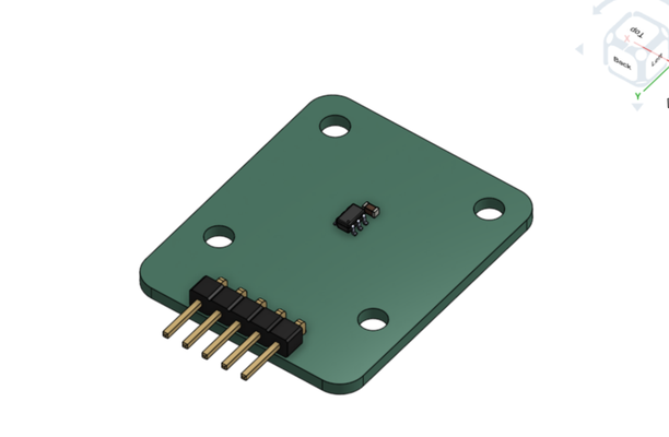 The CAD Render of the Magnetic Encoder PCB.
