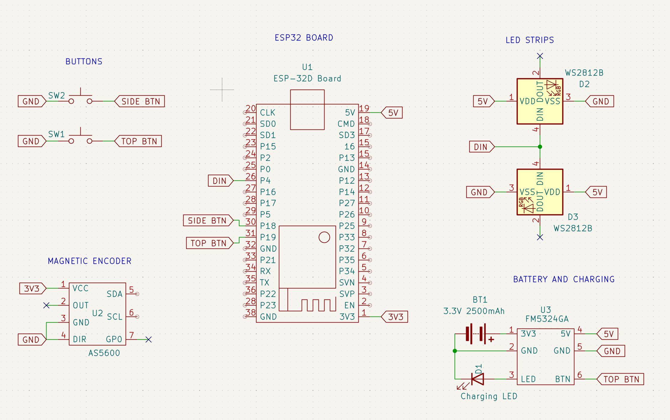 The KiCAD Electronics Schematic for the LinkLite.